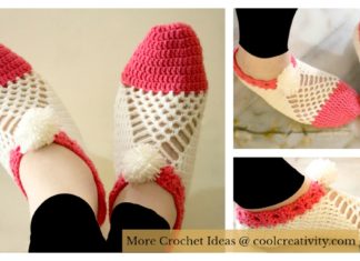 Cluster Slippers Free Crochet Pattern and Video Tutorial