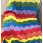 Easy Chevron Afghan Rainbow Blanket Free Crochet Pattern