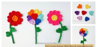 Heart Flowers Free Crochet Pattern