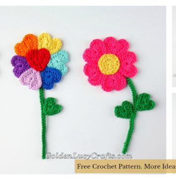Heart Flowers Free Crochet Pattern