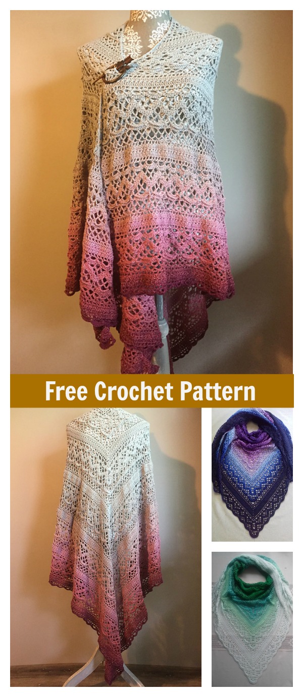Klaziena Shawl Free Crochet Pattern 