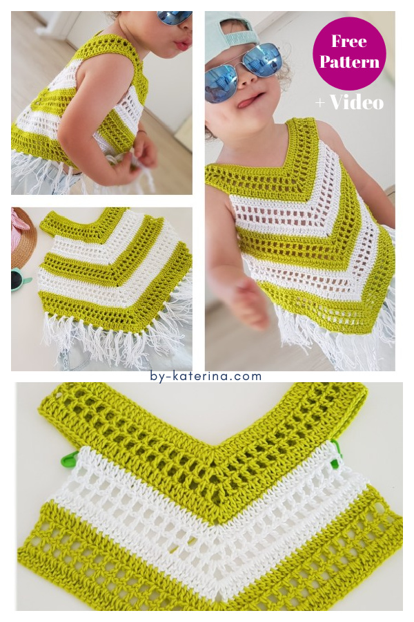 Little Girl Summer Top Free Crochet Pattern and Video Tutorial 