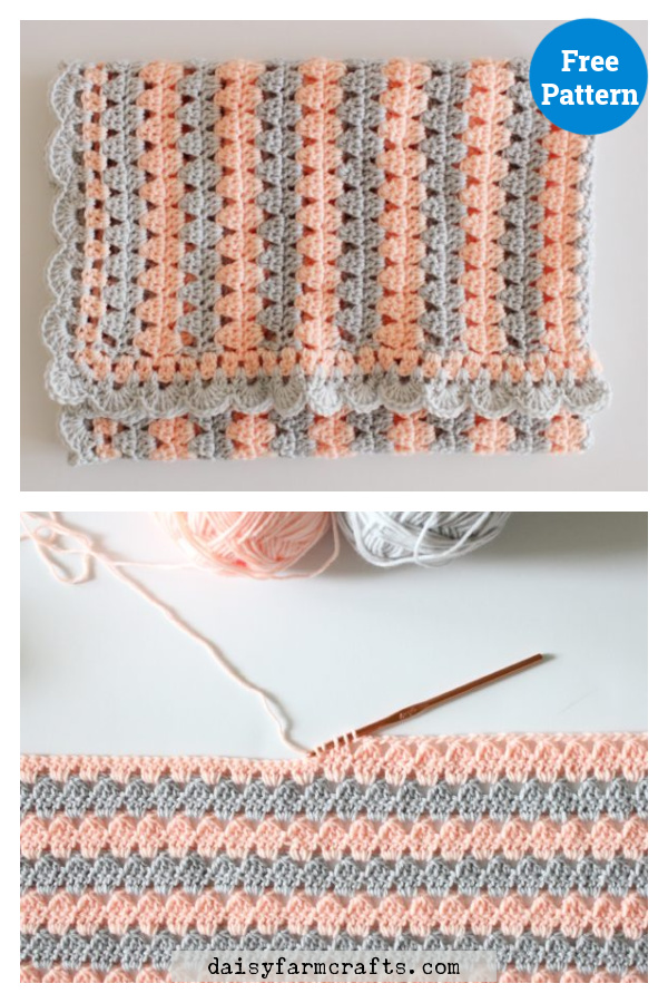 Modern Granny Baby Blanket Free Crochet Pattern