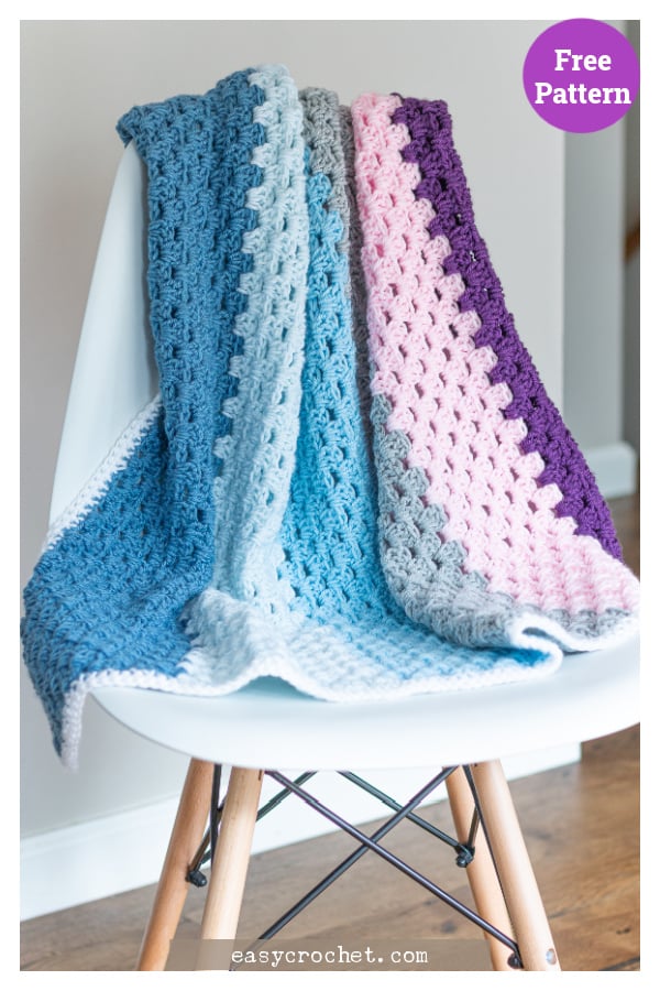 Modern Granny Baby Blanket Free Crochet Pattern 