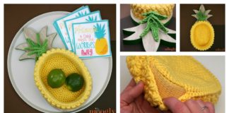 Pineapple Basket Free Crochet Pattern and Video Tutorial