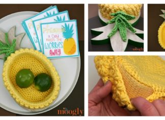 Pineapple Basket Free Crochet Pattern and Video Tutorial