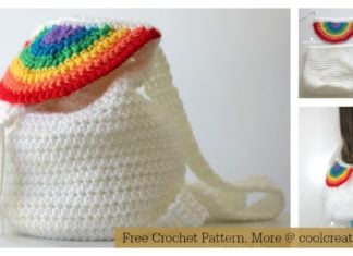 Rainbow Drawstring Backpack Free Crochet Pattern