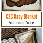 Sleepy Bear C2C Baby Blanket Free Crochet Pattern