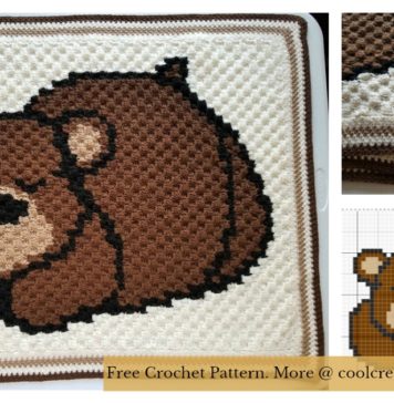 Sleepy Bear C2C Baby Blanket Free Crochet Pattern