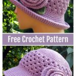 Sun Hat with Flower Free Crochet Pattern