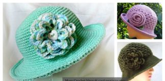 Sun Hat with Flower Free Crochet Pattern