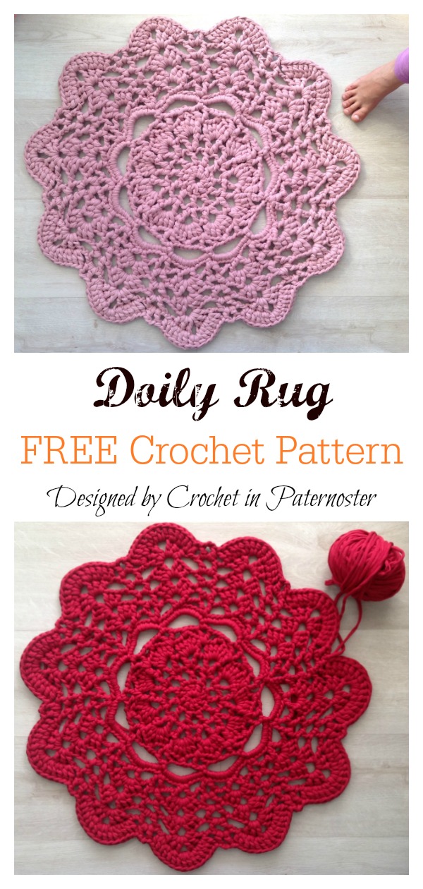 T-Shirt Yarn Doily Rug Free Crochet Pattern