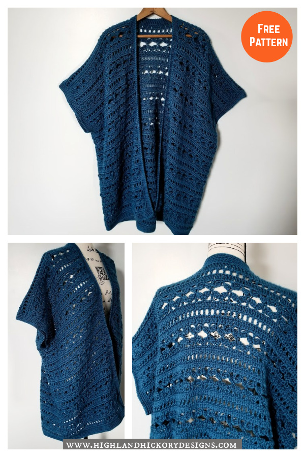 Water's Edge Kimono Cardigan Free Crochet Pattern