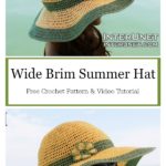 Wide Brim Summer Hat Free Crochet Pattern and Video Tutorial