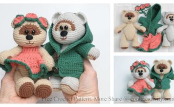 Amigurumi Honey Teddy Bears in Love Free Crochet Pattern