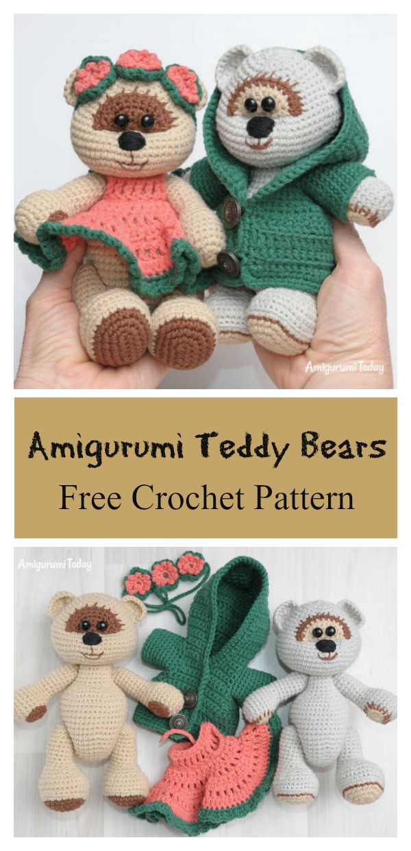 Amigurumi Honey Teddy Bears in Love Free Crochet Pattern