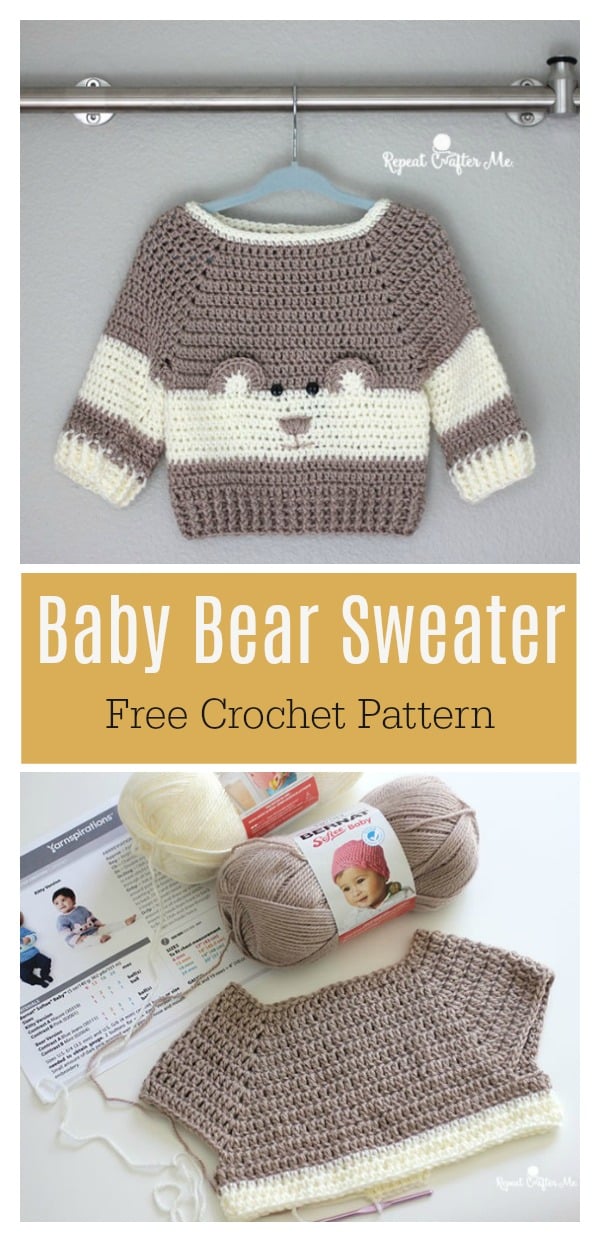 Baby Bear Sweater Free Crochet Pattern