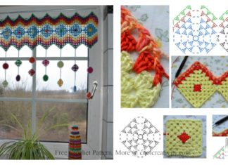 Granny Square Curtain Free Crochet Pattern