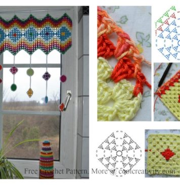 Granny Square Curtain Free Crochet Pattern