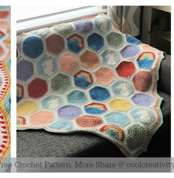 Hexipuff Unicorn Baby Blanket Crochet Pattern