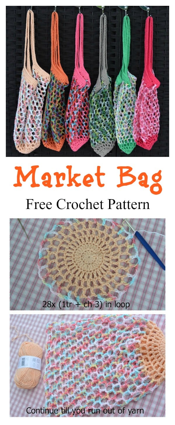 French Market Mesh Bag Free Crochet Pattern