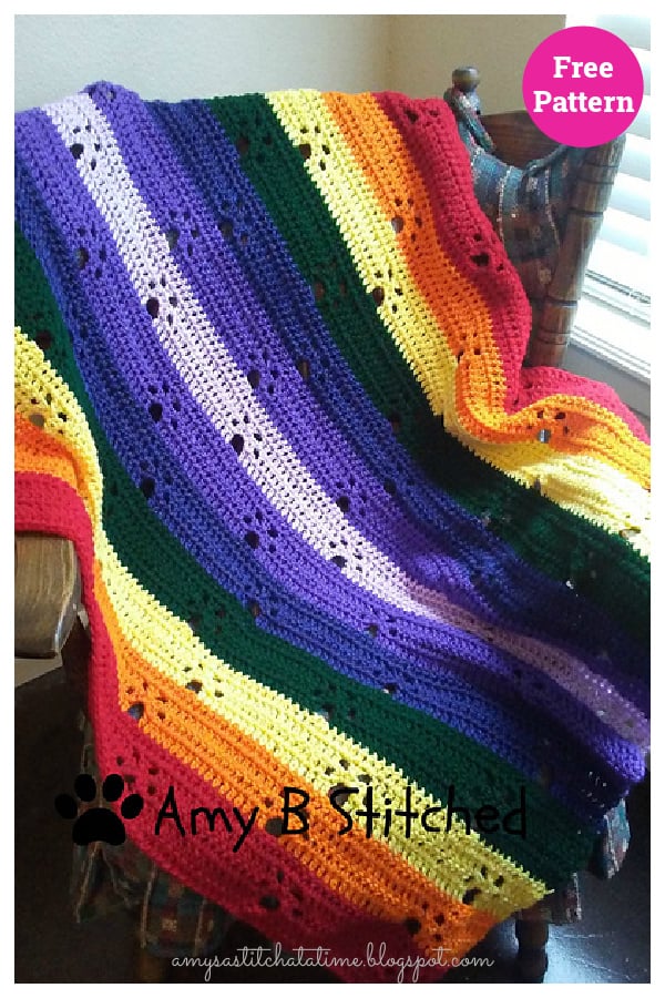 Paw Prints Afghan Blanket Free Crochet Pattern