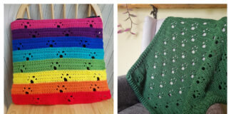 Paw Prints Afghan Blanket Free Crochet Pattern