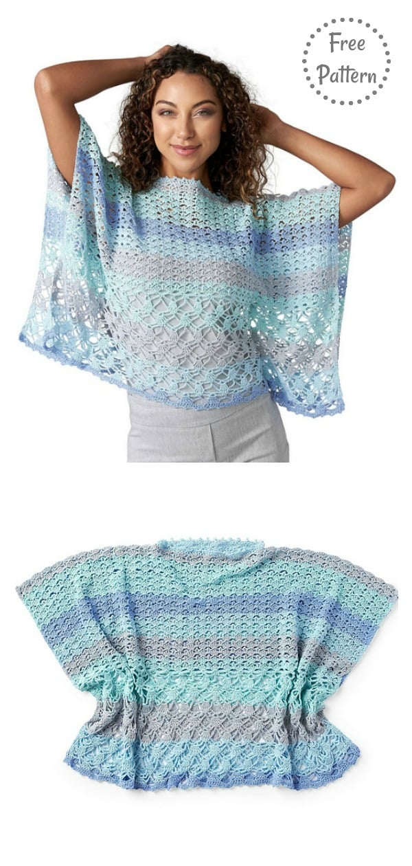 Poncho-Style Summer Rules Top Free Crochet Pattern