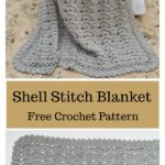 Remembering Bruges Shell Stitch Blanket Free Crochet Pattern