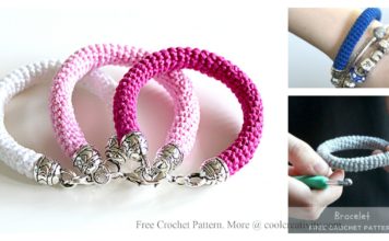Tube Bracelet Free Crochet Pattern and Video Tutorial