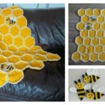 Bee Happy Honeycomb Baby Blanket Free Crochet Pattern f