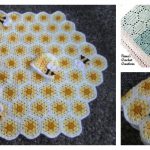 Bee Happy Honeycomb Baby Blanket Free Crochet Pattern