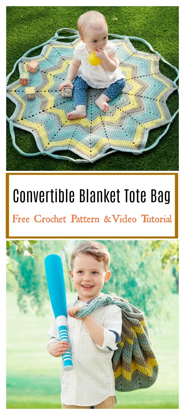 Convertible Blanket Tote Bag Free Crochet Pattern and Video Tutorial
