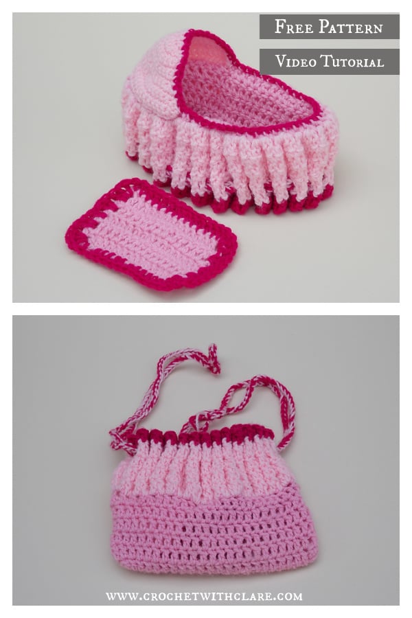 Doll Cradle Purse Free Crochet Pattern and Video Tutorial 