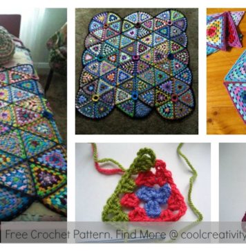Granny Triangle Afghan Blanket Free Crochet Pattern
