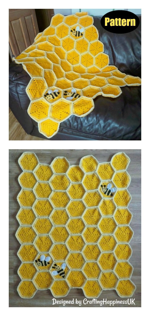 Honeycomb Baby Blanket Crochet Pattern 