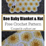 Honeycomb Bee Baby Blanket and Hat Free Crochet Pattern