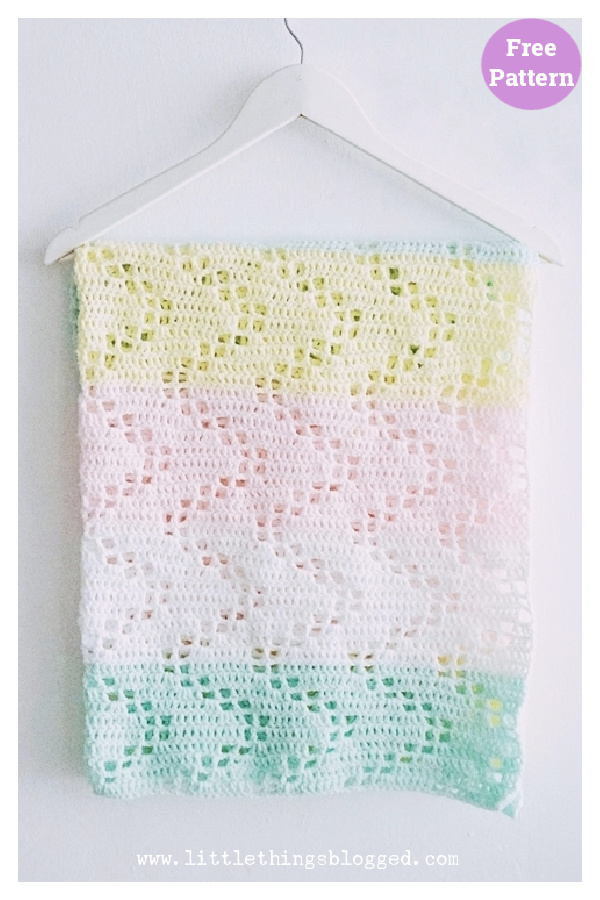 Hopscotch Lace Baby Blanket Free Crochet Pattern