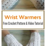 Iris Stitch Finger-less Mitten Wrist Warmers Free Crochet Pattern and Video Tutorial