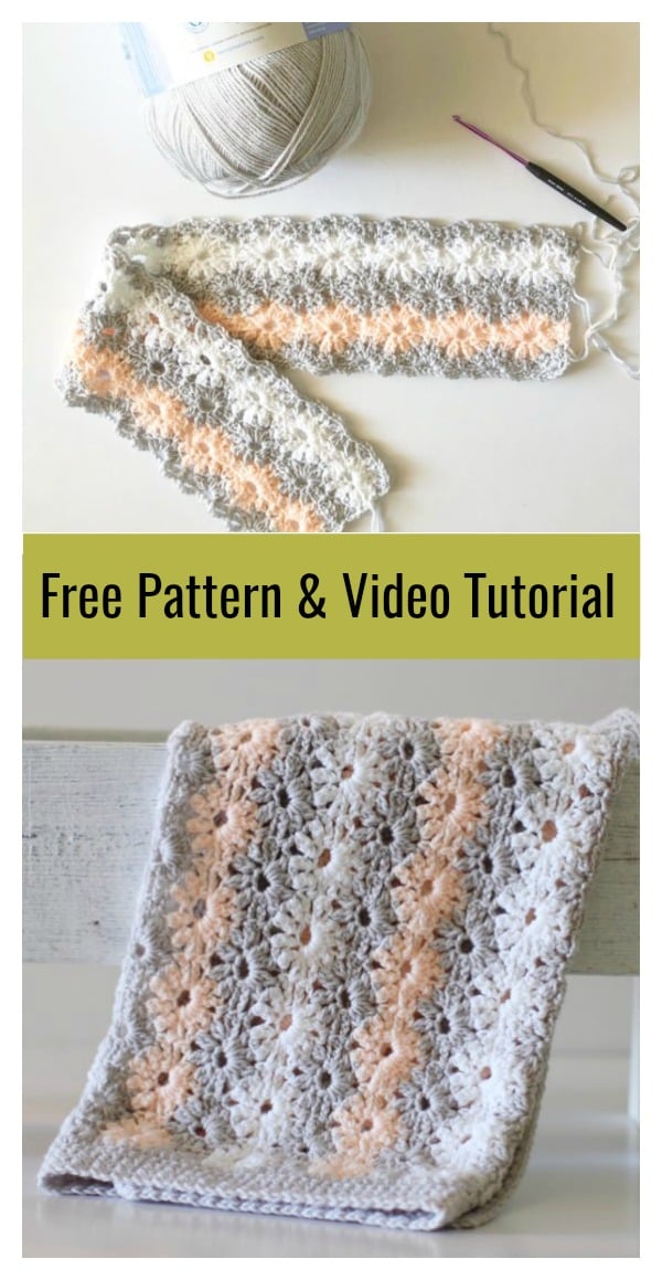 Petal Stitch Baby Blanket Free Crochet Pattern and Video Tutorial