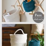 Rope Hanging Baskets Free Crochet Pattern