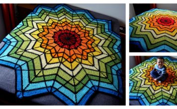 Stained Glass Ripple Baby Blanket Free Crochet Pattern