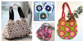 African Flower Motif Bag Free Crochet Pattern