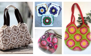 African Flower Motif Bag Free Crochet Pattern