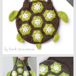 African Flower Motif Sea Turtle Tote Bag Free Crochet Pattern