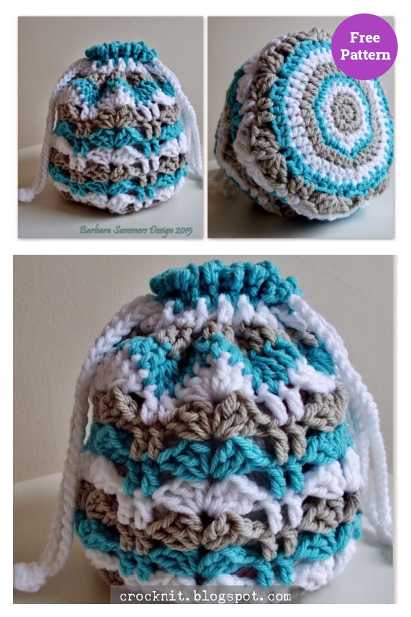 Cindy Drawstring Bag Free Crochet Pattern