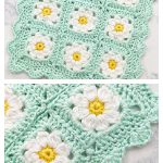 Dainty Daisy Granny Square Blanket Free Crochet Pattern