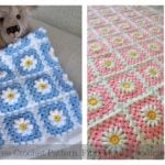 Daisy Granny Square Baby Blanket Free Crochet Pattern