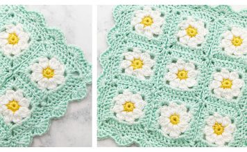 Daisy Granny Square Baby Blanket Free Crochet Pattern