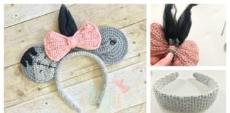 Eeyore Mouse Ears Headband Free Crochet Pattern
